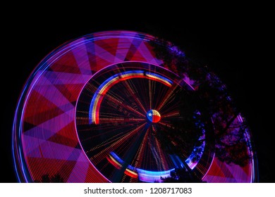 Texas Star Ferris Wheel At Night At State Fair Of Texas.