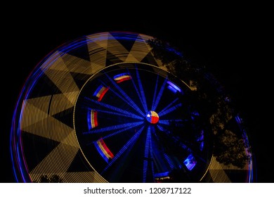 Texas Star Ferris Wheel At Night At State Fair Of Texas.