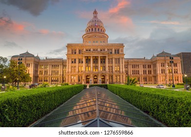 Texas State Capitol Building in Austin, TX. at twilight