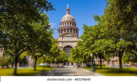 Texas State Capitol building in Austin in spring