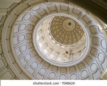 Texas State Capitol Building Dome Interior Details.