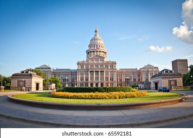 The Texas State Capitol Building in downtown Austin, Texas.  Austin is the capital city of Texas.