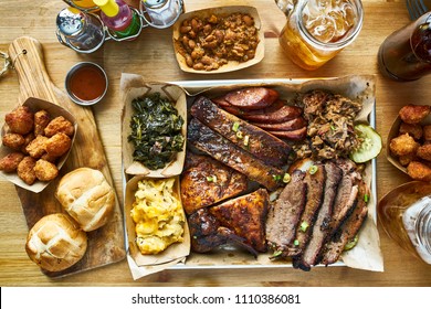 Texas Style Bbq Meal With All The Fixings