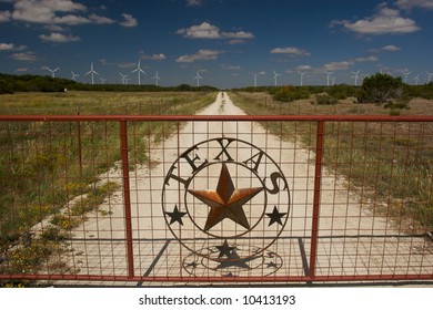 TEXAS WIND FARMS With Rusted Gate