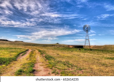 Texas Windmill On The Panhandle Plains.