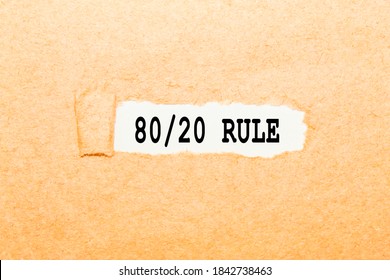 text 80 20 RULE on a torn piece of paper, business concept - Shutterstock ID 1842738463