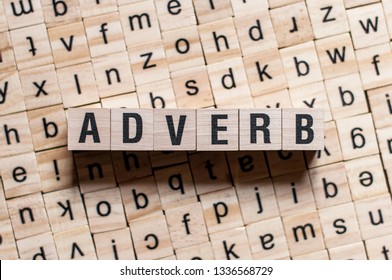 Text Of Adverb On Cubes