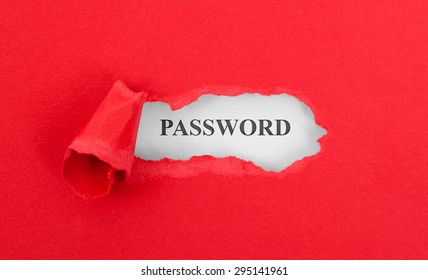 Text appearing behind torn redenvelop - Password