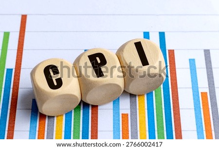 Text blocks CPI on the chart background 