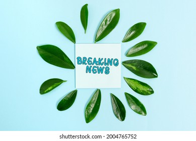 Text caption presenting Breaking News. Internet Concept newly received current information about an occurred event Creating Nature Theme Blog Content, Preventing Environmental Loss