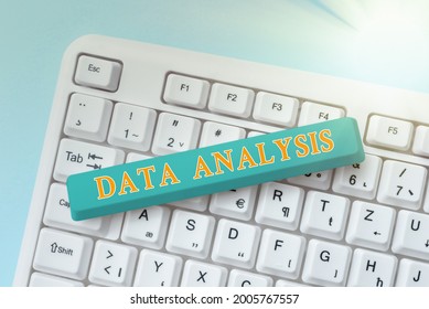 Text caption presenting Data Analysis. Word Written on Business intelligence and analytics with a new startup project discussion Typing Character Background Story, Creating New Social Media Account