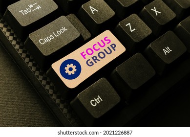 Text caption presenting Focus Group. Business showcase consist of carefullyselected participants to provide feedback Converting Analog Data To Digital Media, Typing Forum Helpful Tips