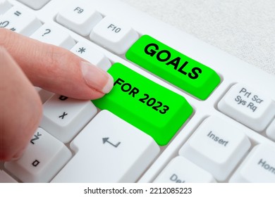 Text caption presenting Goals For 2023. Business idea The following things you want to have and achieve in 2023