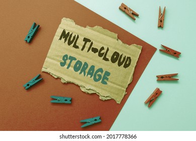 Text Caption Presenting Multi Cloud Storage. Business Showcase Use Of Multiple Cloud Computing And Storage Services Simple Homemade Crafting Ideas And Designs Recycling Used Materials