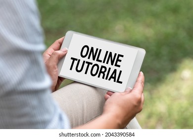 Text caption presenting Online Tutorial. Business idea process of tutoring in an online or virtual environment Voice And Video Calling Capabilities Connecting People Together