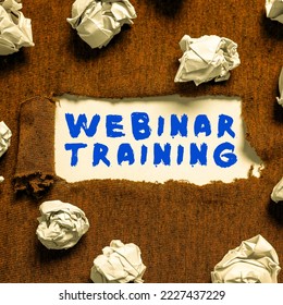 Text caption presenting Webinar Training. Conceptual photo a training or seminar that takes place on the Internet