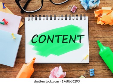 text Content written on a notebook on office table
