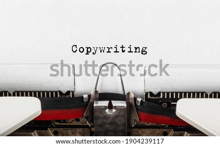 Text Copywriting typed on retro typewriter