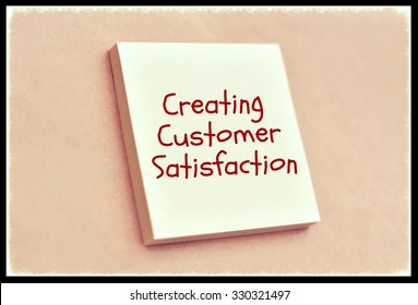 Text creating customer satisfaction on the short note texture background