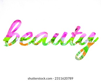 Text design beauty color effect on white background. - Shutterstock ID 2311620789