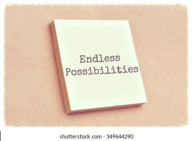 Text Endless Possibilities On The Short Note Texture Background