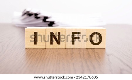 text INFO on wooden cubes, business analysis concept