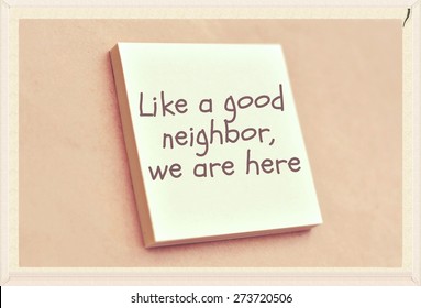 Text Like A Good Neighbor We Are Here On The Short Note Texture Background