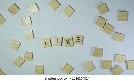 The text 'like'. isolated one white.
