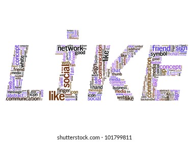 text like which is composed of keywords on social media themes