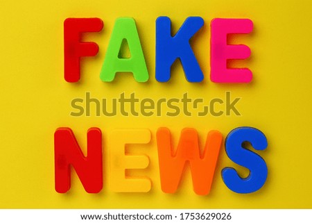 Similar – Image, Stock Photo Fake news text and website on the background.