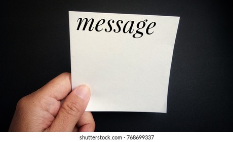 Text message on the short note texture black background