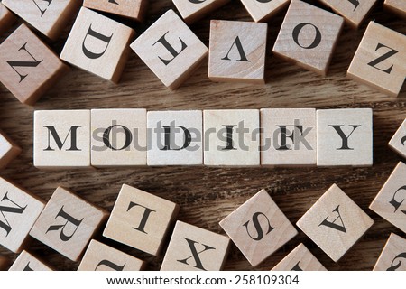 text of MODIFY on cubes