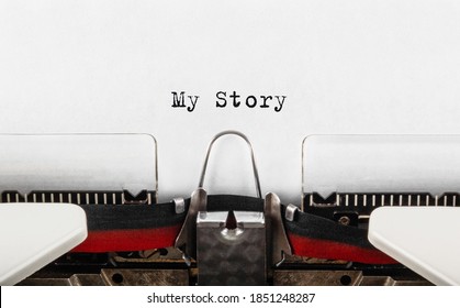 Text My Story Typed On Retro Typewriter