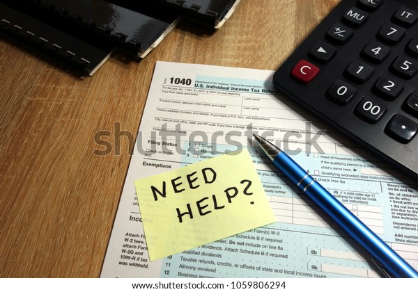 Text Need Help On Desk Office Stock Photo Edit Now 1059806294