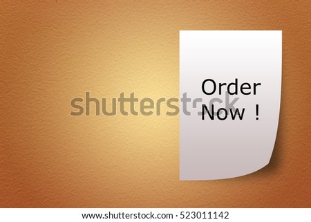 Text on a quick note sheet of white paper textured background