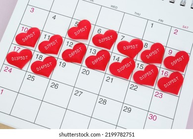 Text On Red Heart Shape On Calendar. Surviving The Two Week Wait When You're Trying To Conceive. IVF Embryo Transfer Day 5.