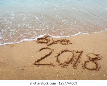 The Text On Sand Beach For Good Bye Last Year.