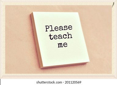 Text Please Teach Me On The Short Note Texture Background