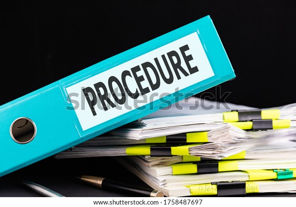 Text Procedure Written On Folder Lying Stock Photo 1758487697 ...