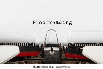 Text Proofreading typed on retro typewriter.