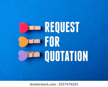 Text Request for quotation on a blue background. Business and rfq concept.