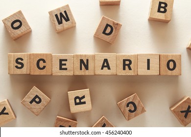 text of SCENARIO on cubes - Shutterstock ID 456240400
