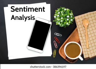 Text Sentiment Analysis On White Paper / Business Concept