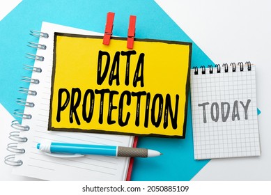 Text showing inspiration Data Protection. Internet Concept Protect IP addresses and personal data from harmful software Colorful Perpective Positive Thinking Creative Ideas And Inspirations - Shutterstock ID 2050885109