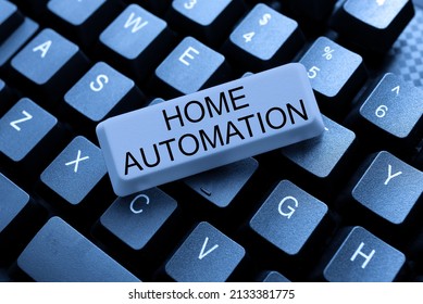 Text showing inspiration Home Automation. Conceptual photo monitoring the electrical activity of the house using technology Fixin G Coding String Arrangement, Typing Program Glitch Fix Codes - Powered by Shutterstock