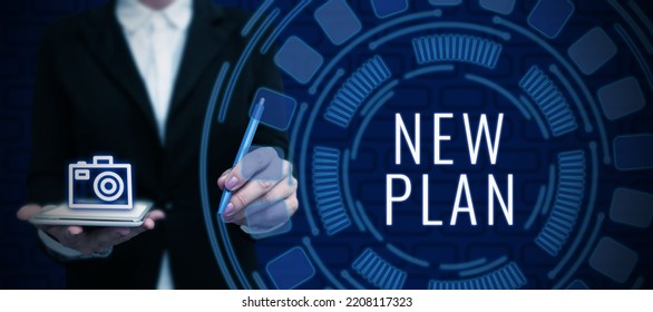 Text showing inspiration New Plan. Business overview Start of a detailed proposal of doing or achieving something - Shutterstock ID 2208117323