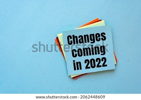 Text sign showing Changes coming in 2022