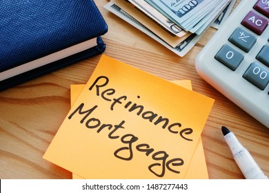 Text sign showing hand writed words refinance mortgage - Shutterstock ID 1487277443