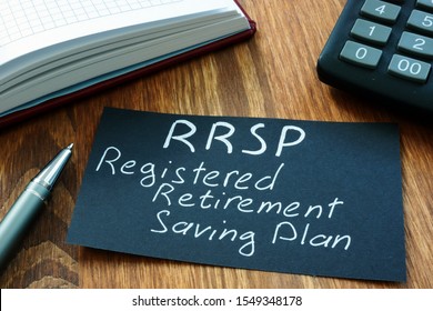 Text Sign Showing Hand Written Words RRSP Registered Retirement Savings Plan