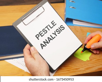 Text Sign Showing Hand Written Words PESTLE Analysis